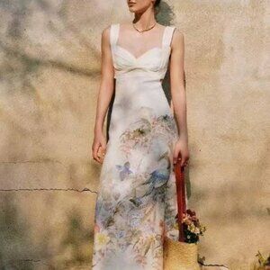 ZIMMERMAN Matchmaker floral-print linen skirt